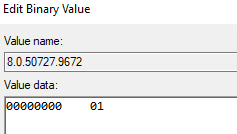 Binary edite value zoomed